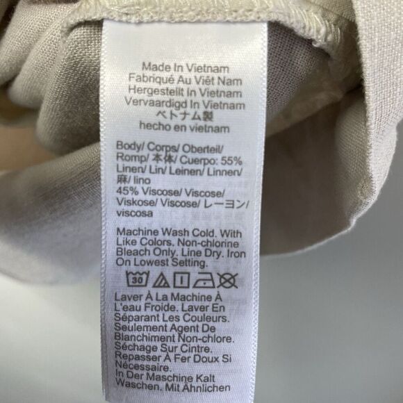 J.CREW Mini Dress Women 2 Beige Linen Blend Sleeveless Shift Pockets CA406 - Picture 12 of 14